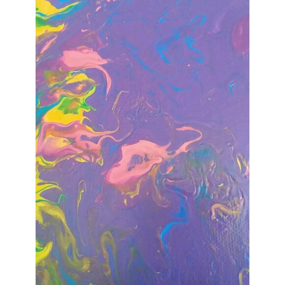 Faith Over Fear Mixed Media Acrylic Pour Inspirational Art Canvas Wall Decor - Picture 12 of 16